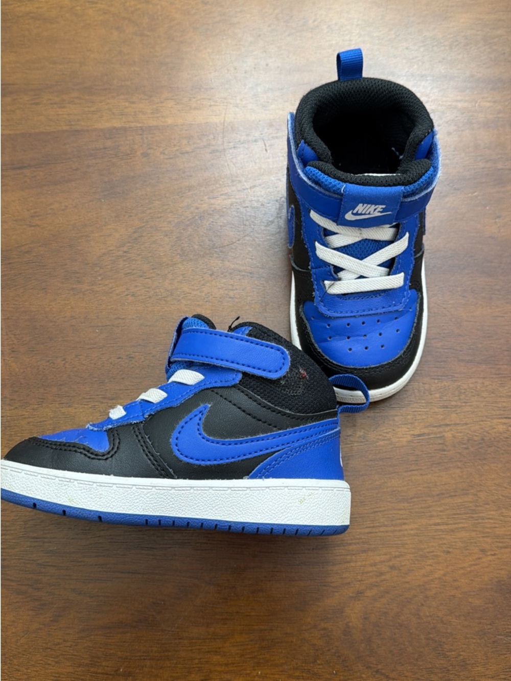 Nike Kids High-Top Sneakers in Black and Royal Blue